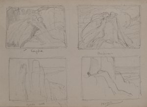Eurydice, Találkozó, Zárt ajtó, Ima (ceruza) alkotó: John Duncan