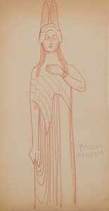 Pallas Athéné (ceruza) alkotó: John Duncan