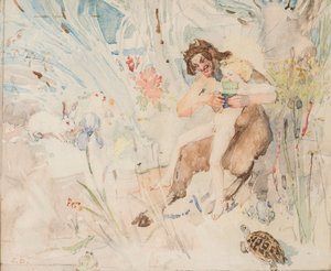Pan, 1895 körül (akvarell) alkotó: John Duncan