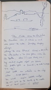 60 vázlatot és illusztrációt tartalmazó vázlatfüzet, írások a temperafestékről és a művészekről, köztük Botticelliről. alkotó: John Duncan