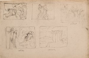 Untitled [Öt ábravázlat] (ceruza) alkotó: John Duncan