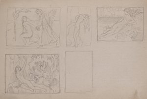 Untitled [Meztelen alakok egy tájban (ceruza) alkotó: John Duncan