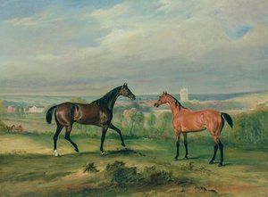Bathyánys gróf kedvenc vadászai a Melton Mowbrayben alkotó: John E. Ferneley