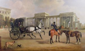 Mr. Massey Stanley kabrióval és lovakkal a Hyde Park saroknál, 1833 alkotó: John E. Ferneley