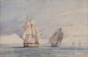 H.M. Hajók Erebus és Terror a Ross-tengeren alkotó: John Edward Davis