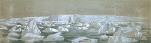 A déli sarki gát egy része, 1841. február 2. (akvarell) alkotó: John Edward Davis
