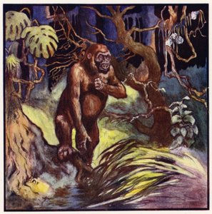Előttünk egy hatalmas gorilla (színes lito) állt alkotó: John Edwin Noble
