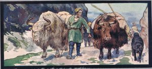 Hegyi jakok, Gladys Davidson „Helpers Without Hands” illusztrációja, 1919-ben (színes litó)