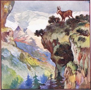 Ahhoz, hogy legyen esélyem, egy hatalmas szikla tetején kell lennem, körülbelül kétezer lábbal a fejem felett (színes litho)