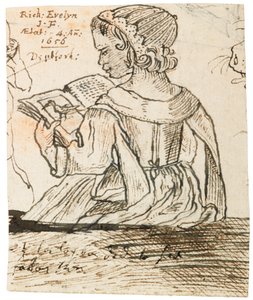 Richard Evelyn egy természetrajzi könyvet olvas, Deptford, 1656 alkotó: John Evelyn