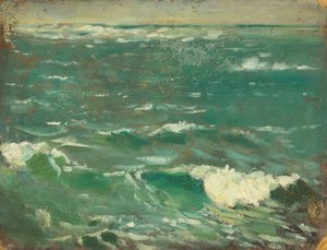Tengeri táj, 1909 körüli (olaj, cellulózkarton) alkotó: John Everett