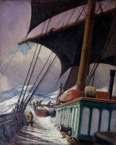 A vitorlák manőverei a vihar alatt, egy Bristolból a texasi Sabine Passba (Egyesült Államok, Egyesült Államok) tartó út során, 1920 áprilisa és júniusa között. alkotó: John Everett