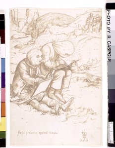Szörnyű védelem a szúnyogok ellen, 1853 (toll és barna tinta papíron) alkotó: John Everett Millais