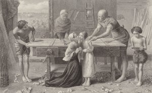 Krisztus a szülei házában alkotó: John Everett Millais