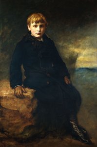 Cecil Webb portréja teljes hosszában ülve, fekete kabátot és szőrgallérral, 1887 alkotó: John Everett Millais