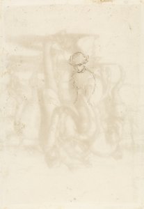 Elutasítva, Verso: Vázlat egy nőről, 1853 (toll és barna tinta papíron) alkotó: John Everett Millais