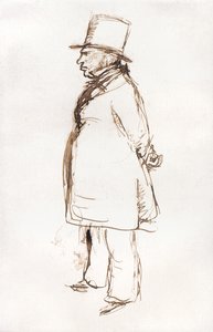 Turner a lakkozás napján a Királyi Akadémián (toll és barna tinta fehér papíron) alkotó: John Everett Millais