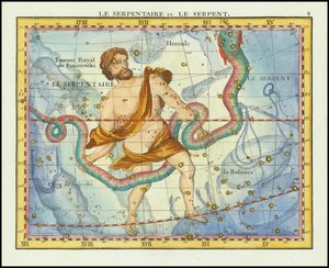 1776 - John Flamsteed - A kígyó és a kígyó (Ophiucus  Serpens)
