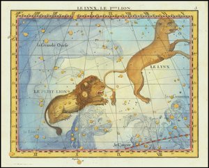 1776-os csillagtérkép az Oroszlán csillagképről, Fortin Atlas Celeste de Flamsteed című művéből.