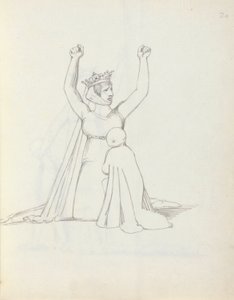 Mrs Siddons mint Constance, 1783 (toll, tinta és mosás papíron) alkotó: John Flaxman