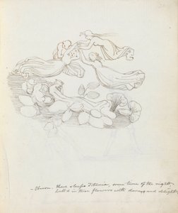Oberon. Ott alszik Titánia, az éjszaka egy részében..., 1783 (toll, tinta és mosás papíron) alkotó: John Flaxman
