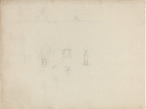Építészeti és alaktanulmányok lapja alkotó: John Flaxman