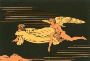 Alvás és halál szállítja Sarpedon testét Lykiába alkotó: John Flaxman