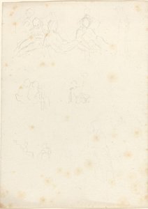 Ülő és fekvő figurák tanulmányozása alkotó: John Flaxman