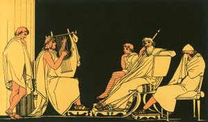 Ulysses sír a Demodocus dalán alkotó: John Flaxman