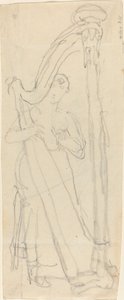 Hárfán játszó nő (Lavinia Banks?) alkotó: John Flaxman