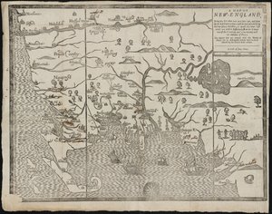 New England térképe: William Hubbards Új-Anglia jelenlegi állama, 1677