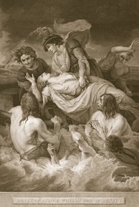 Vilmos herceg, I. Henrik fia halála, J. Stow metszete, illusztráció David Hume „Anglia története” című könyvéből, pub. R. Bowyer, London, 1812