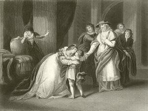 Erzsébet, IV. Edward királynője, megválva fiától, York hercegétől