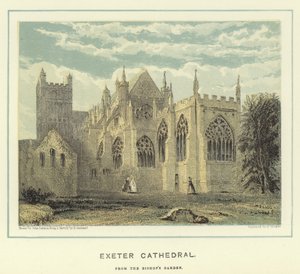 Exeter katedrálisa, a püspök kertjéből