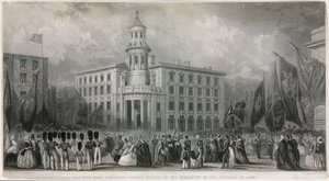 Az Új Széntőzsde, Thames Street, az 1849-es megnyitó ünnepségén