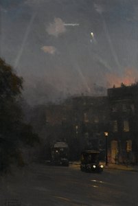 Zeppelin támadás, 1915. október 8., 1915-18 körül (olaj, vászon)