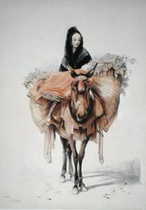 Sevilla 1835, a „Spanyolország vázlataiból”, Charles Joseph Hullmandel (1789-1850) metszete, 1836-ban megjelent (színes litó)