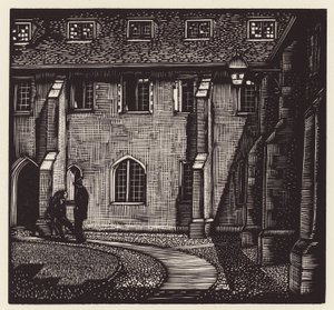 Cambridge: Corpus Christi, Old Court (fametszet)