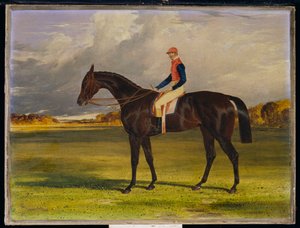 The Earl of Chesterfield Filly "Industry"-je, W. Scott Up-pal, egy tájban, 1838 alkotó: John Frederick Herring Senior