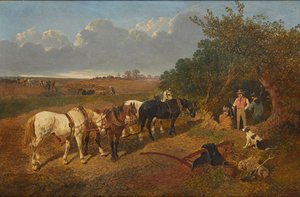 A csapat pihenése (olaj, vászon) alkotó: John Frederick Jr. Herring
