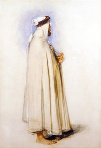 Egy arab (akvarell ceruza fölött, papíron) alkotó: John Frederick Lewis