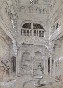 Az Alhambra fürdőjének bejárata, 1830-as évek alkotó: John Frederick Lewis