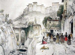 Az Alhambra egy része az Alameda del Darro-ból, a „Sketches and Drawings of the Alhambra” című filmből alkotó: John Frederick Lewis