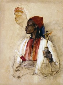 Study for the Pipe Bearer, 1856 körül (akvarell, papír) alkotó: John Frederick Lewis