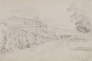 Az Escorial, Madrid, 1832 (ceruza) alkotó: John Frederick Lewis