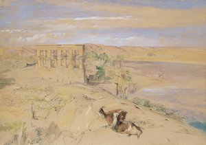 A Hypaethral templom Philae-ban, 1850 (wc) alkotó: John Frederick Lewis