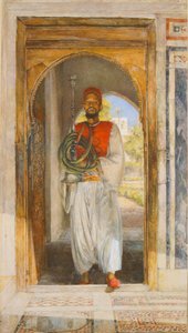 The Pipe Bearer, 1859 (toll, tinta, mosószer és zsírkréta) alkotó: John Frederick Lewis