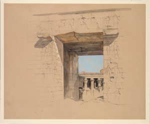 Edfu temploma: A pilon ajtaja, 1850. alkotó: John Frederick Lewis