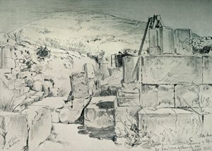 A negyedik századi templom apszisa Jacobs-kút felett Shechum Nablusnál, 1902. alkotó: John Fulleylove