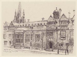 Brasenose College (litográfia) alkotó: John Fulleylove